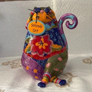 Scaredy Cat Catitude Colorful Cat Figurine